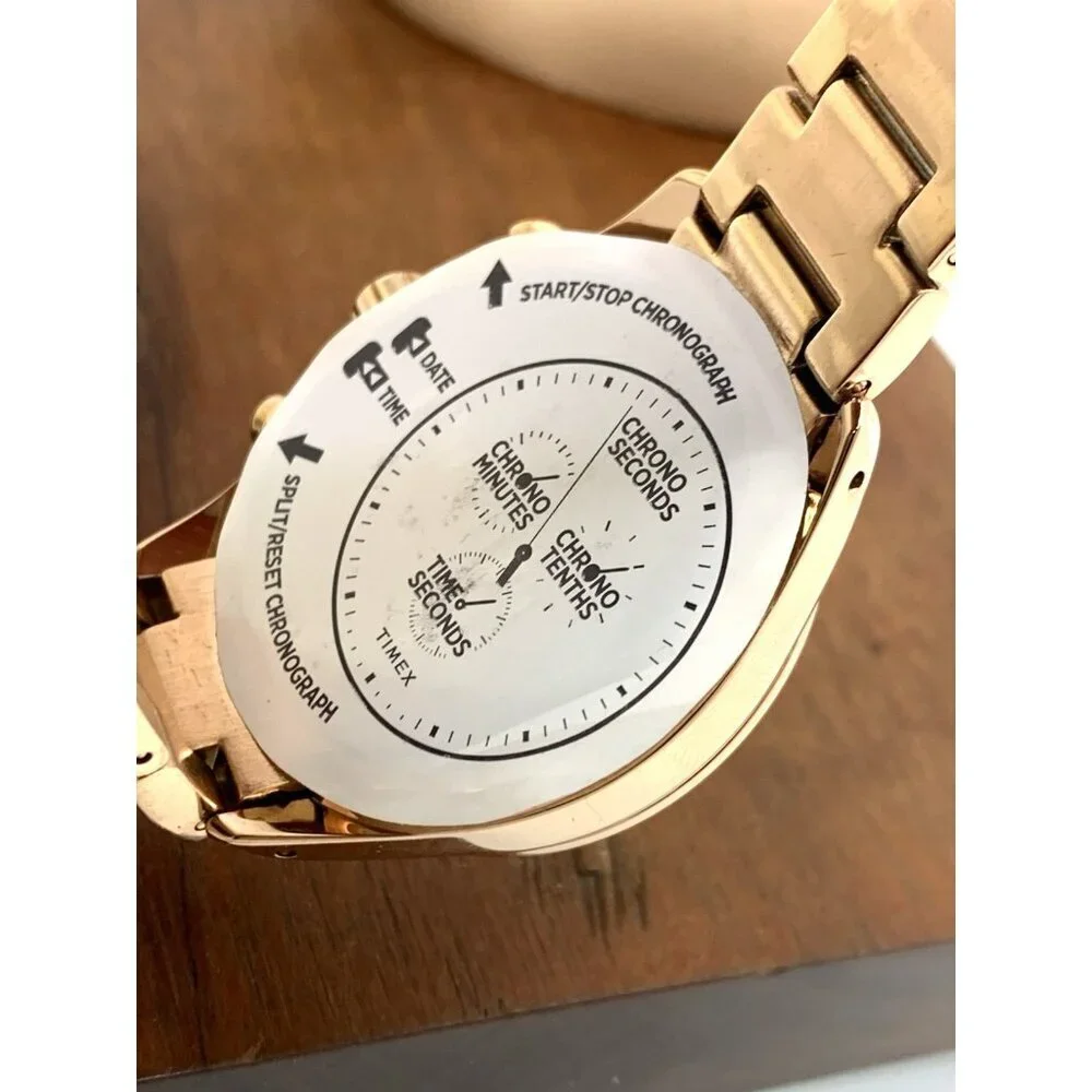 Timex Women's Watch TW2V57900 Quartz Chronograph Silver Dial Rose Gold 38mm